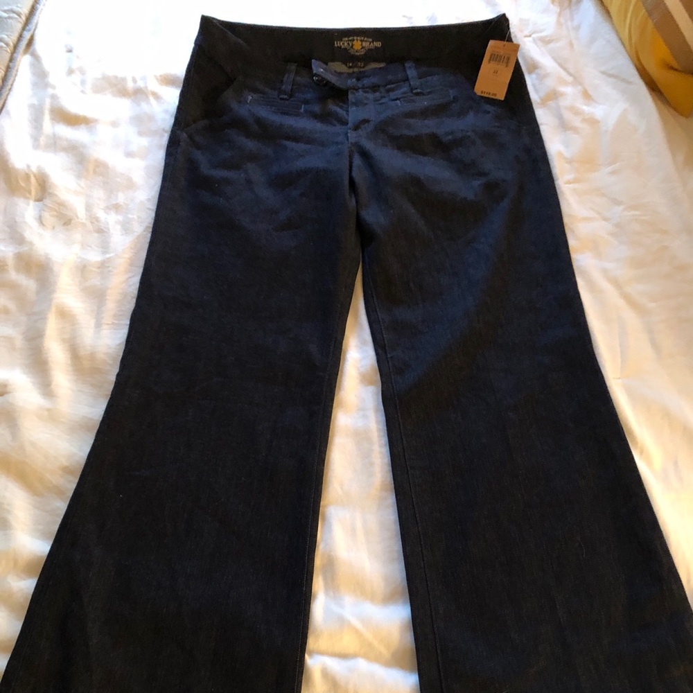 Size 14 Lucky Brand dark blue wide leg jeans